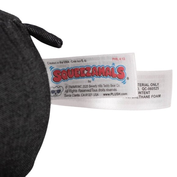 Squeezamals Elephant Ball Plush 4" Black Denim Pink Sparkly Ears Stuffed Animal - Picture 4 of 5
